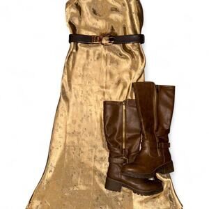 vintage vtg Jaclyn smith studio gold slip maxi dress y2k